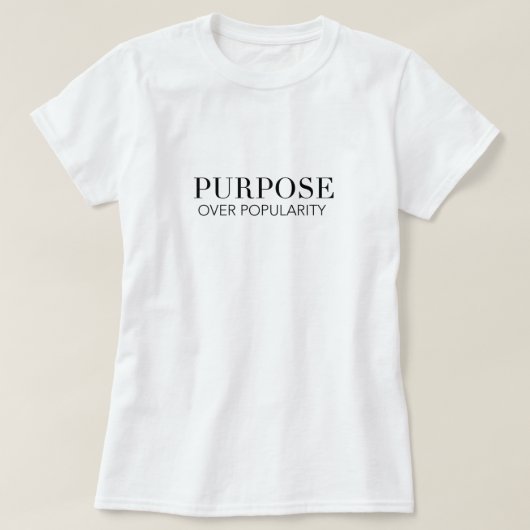 Doelstelling boven popularistisch shirt (Design voorkant)
