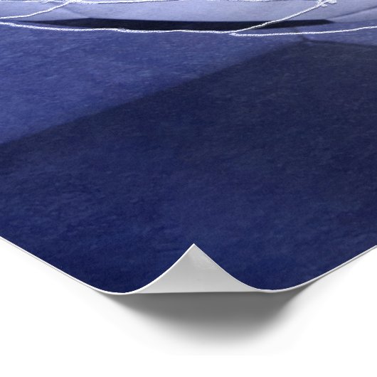 Doelstelling rode witte blauwe voetbal meisjes poster (Hoek)