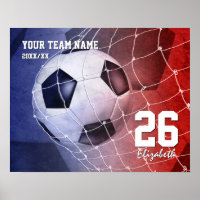 Doelstelling rode witte blauwe voetbal meisjes