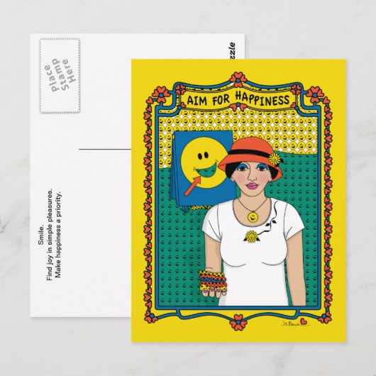 Doelstelling voor geluk_B_ Briefkaart (Voorkant / Achterkant)