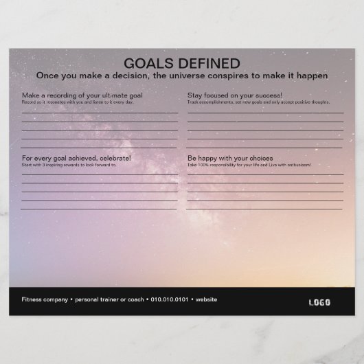 Doelstellingen gedefinieerd werkblad (Achterkant)