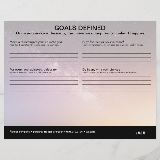 Doelstellingen gedefinieerd werkblad (Achterkant)