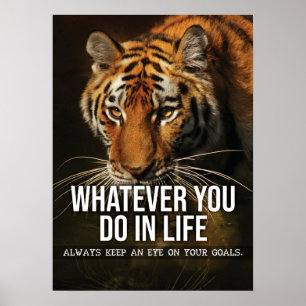 Doelstellingen - Hustle, Gym, Succes - Tijger Moti Poster