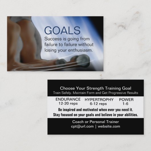 Doelstellingen Visitekaartje (Voorkant / Achterkant)