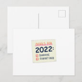 Doelstellingen voor 2022: Survive, Vergeet 2021 Briefkaart (Voorkant / Achterkant)