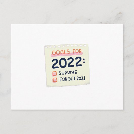 Doelstellingen voor 2022: Survive, Vergeet 2021 Briefkaart (Voorkant)