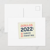 Doelstellingen voor 2022: Survive, Vergeet 2021 Briefkaart (Voorkant / Achterkant)