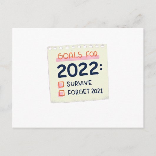 Doelstellingen voor 2022: Survive, Vergeet 2021 Briefkaart (Voorkant)