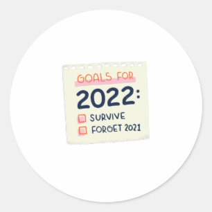 Doelstellingen voor 2022: Survive, Vergeet 2021 Ronde Sticker