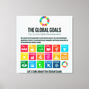 Doelstellingen voor duurzame ontwikkeling 17 SDG's Canvas Afdruk