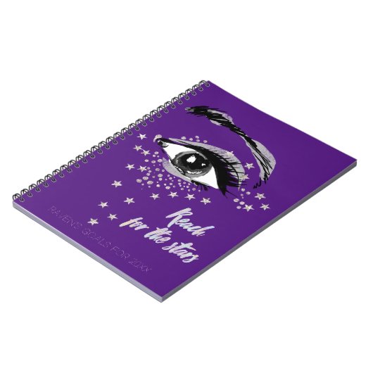 Doelstellingen voor ogen en sterren notitieboek (Linkerzijde)