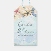 Doelstrand bruiloft kust cadeaulabel (Voorkant)