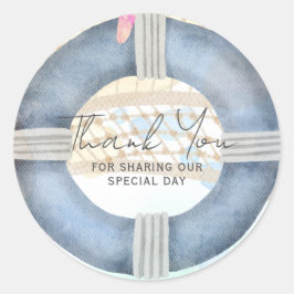 Doelstrand bruiloft kust ronde sticker