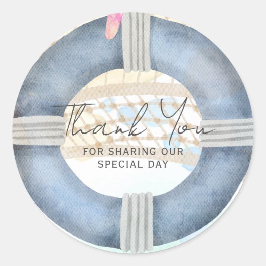 Doelstrand bruiloft kust ronde sticker (Voorkant)