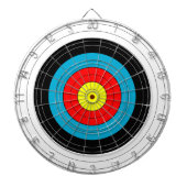 Doeltraining voor boogschieten Geel rood Blauw B&W Dartbord (Voorkant)
