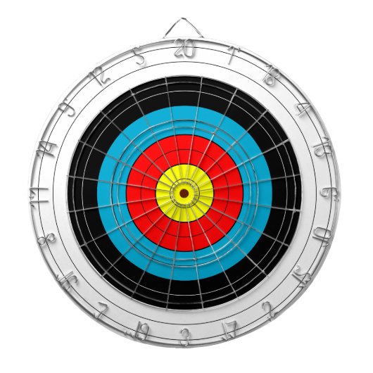 Doeltraining voor boogschieten Geel rood Blauw B&W Dartbord (Voorkant)