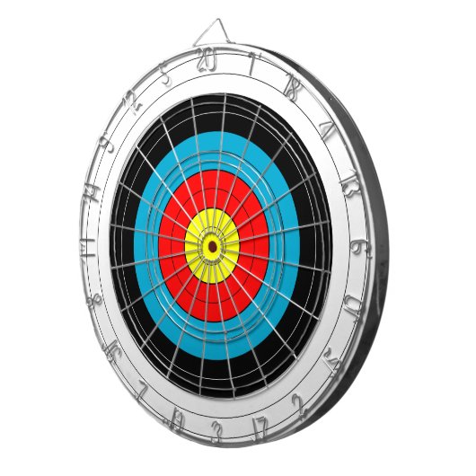 Doeltraining voor boogschieten Geel rood Blauw B&W Dartbord (Voorkant Rechts)
