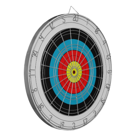 Doeltraining voor boogschieten Geel rood Blauw B&W Dartbord (Voorkant Links)