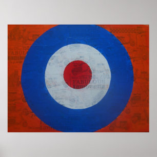 Doelwit met scooter achtergrond poster