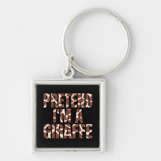 Doen alsof ik een Giraffe ben Grappig Halloween Sleutelhanger (Voorkant)