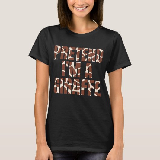 Doen alsof ik een Giraffe ben Grappig Halloween T-shirt (Voorkant)