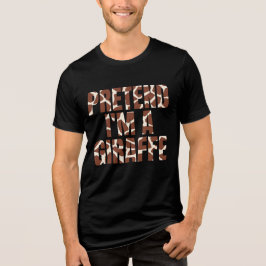 Doen alsof ik een Giraffe ben Grappig Halloween Tri-Blend Shirt