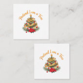 Doen alsof ik een Tree Funny Halloween kostuum Shi Vierkante Visitekaartje (Voorkant / Achterkant)