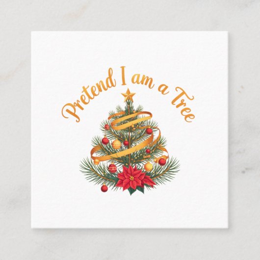Doen alsof ik een Tree Funny Halloween kostuum Shi Vierkante Visitekaartje (Voorkant)
