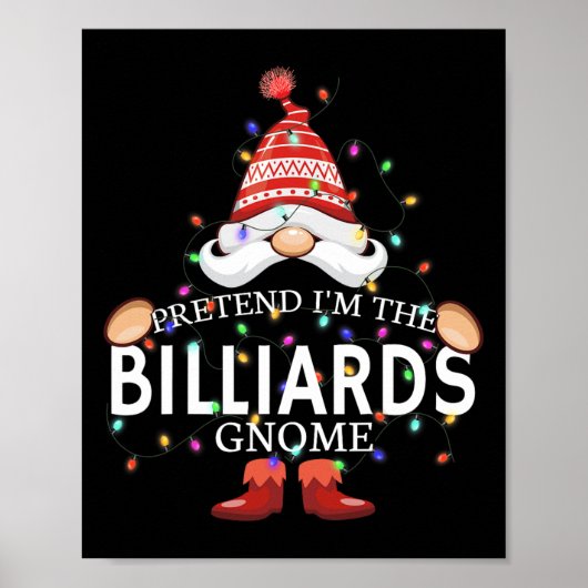 Doen alsof in de biljart gnoom kerst matching poster (Voorkant)