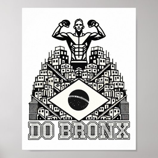 Doen Bronx Favela Mma Bjj Kickboksen Muay Thai Box Poster (Voorkant)