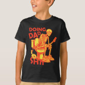 Doen Pa Ding Papa Joke Skeleton Papa Grappig Papa T-shirt (Voorkant)