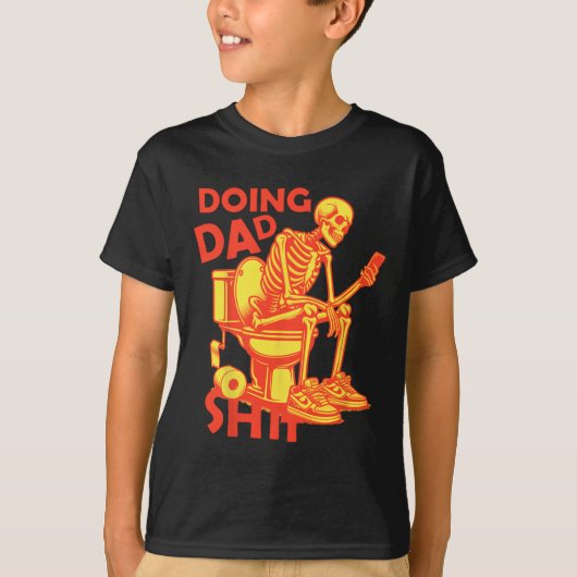 Doen Pa Ding Papa Joke Skeleton Papa Grappig Papa T-shirt (Voorkant)