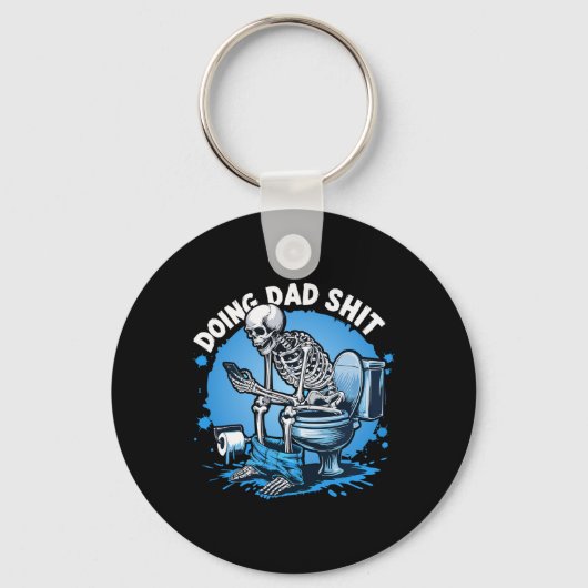 Doen Pa Joke Skeleton Dad Funny Vaderdag Sleutelhanger (Voorkant)