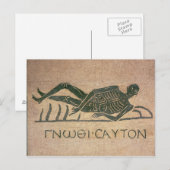 Doend leunen skelet met de titel 'weet het briefkaart (Voorkant / Achterkant)