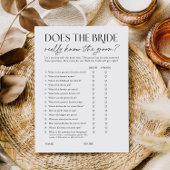 Does Bride Know the Groom? Shower Activity Card Kaart