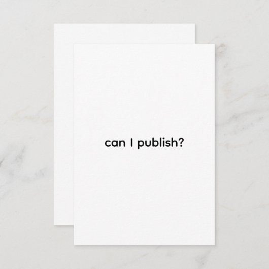 does publish work kaart (Voorkant / Achterkant)