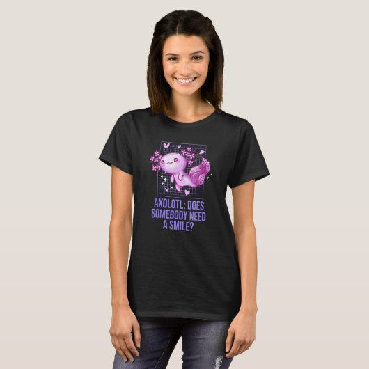 Does Somebody Need a Smile Axolotl Salamander Axol T-shirt (Voorkant volledig)