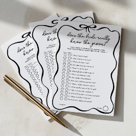 Does the Bride know the Groom Bow Bridal Shower Advieskaart