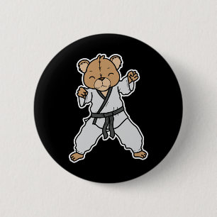 Doet aan karate ronde button 5,7 cm