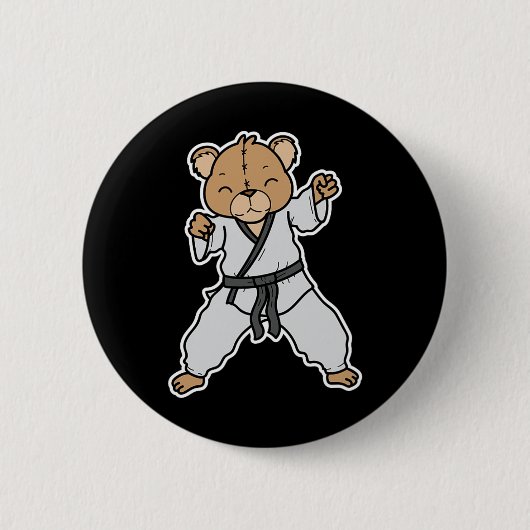 Doet aan karate ronde button 5,7 cm (Voorkant)
