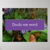 Doet geen woord wijsheid gezegde foto poster (Voorkant)