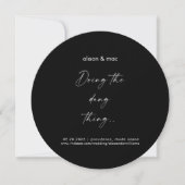 Doet het Dang Ding Ronde Zwarte Foto Save The Date (Voorkant)