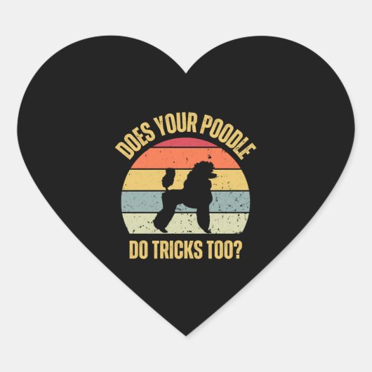 Doet je poedel ook trucjes? hart sticker (Voorkant)