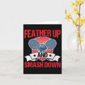 Doezel omhoog en sla Badminton Player Shuttle neer Kaart (Gele Bloem)