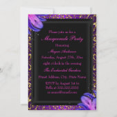 Doezelroze en gouden Masquerade Party uitnodigen Kaart (Achterkant)