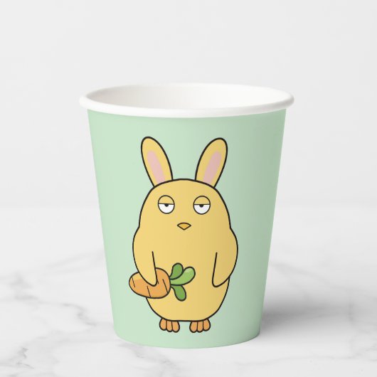 Dof kuiken, slappe oren papieren bekers (Voorkant)