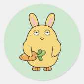 Dof kuiken, slappe oren ronde sticker (Voorkant)