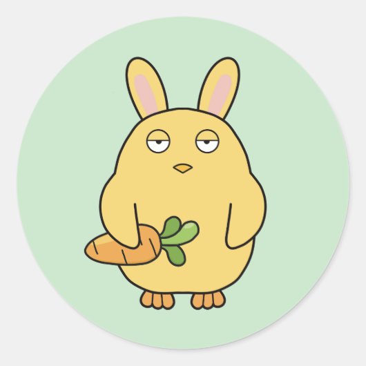 Dof kuiken, slappe oren ronde sticker (Voorkant)