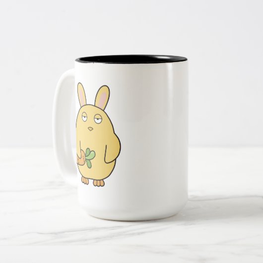 Dof kuiken, slappe oren tweekleurige koffiemok (Voorkant links)