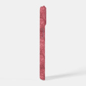 Dof rood denim patroon iPhone 15 case (Rechterkant)